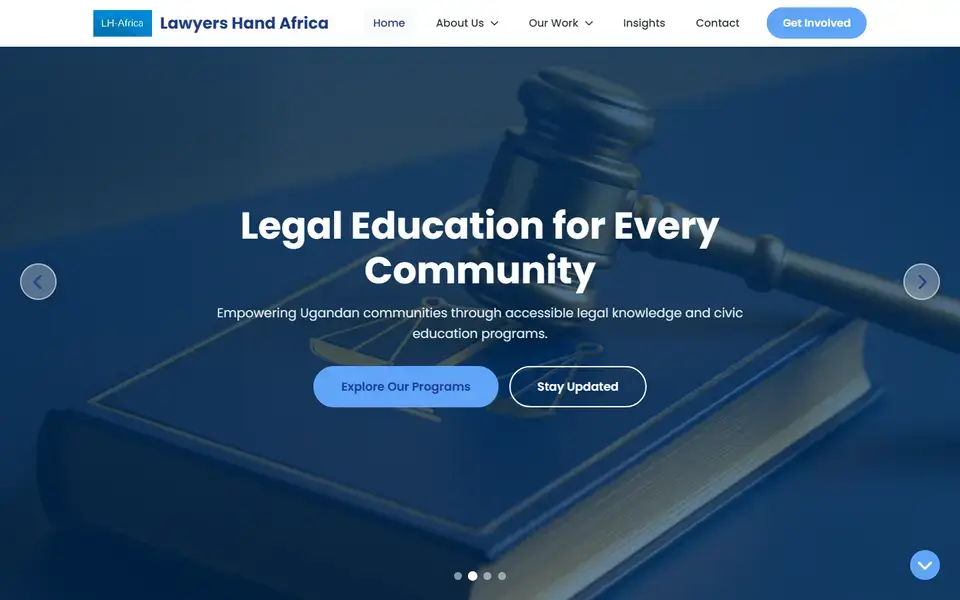 Lawyers Hand Africa website home page