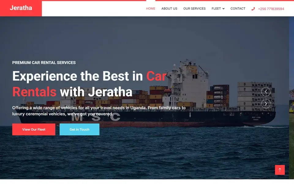 Jeratha International website home page