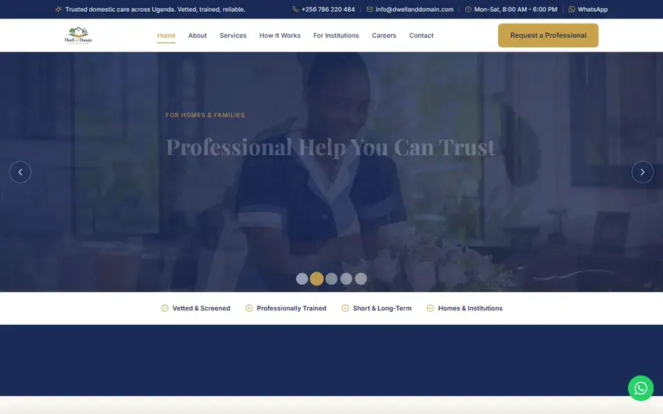 Dwell and Domain website home page