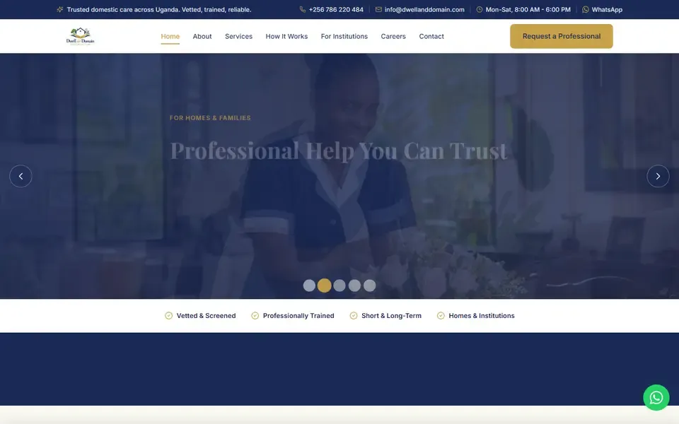 Dwell and Domain website home page