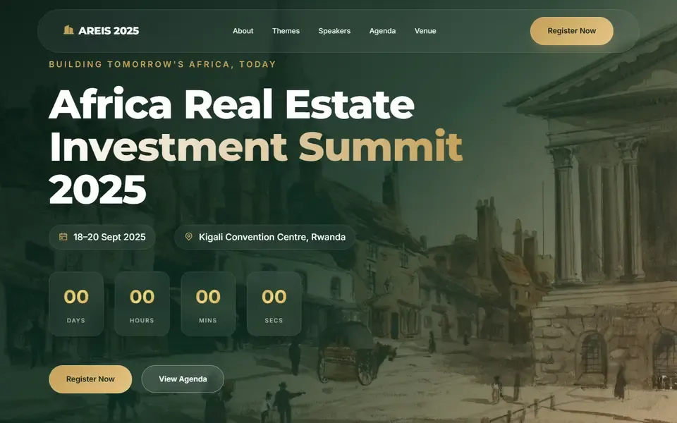 Africa Real Estate Investment Summit website home page