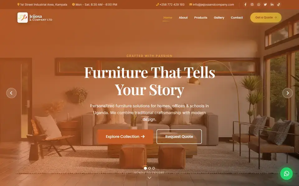 Jejjosa & Company website home page