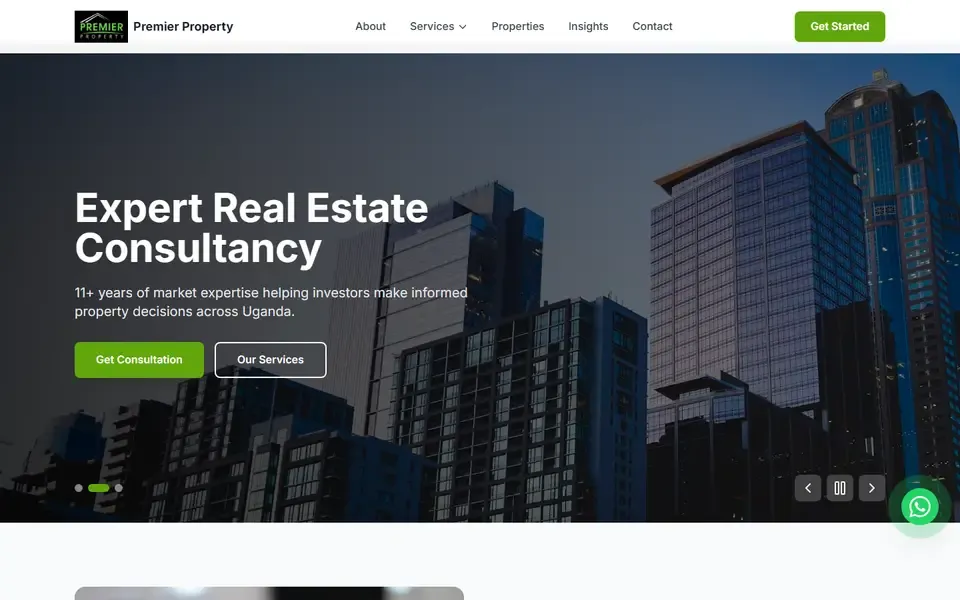Premier Property Management website home page